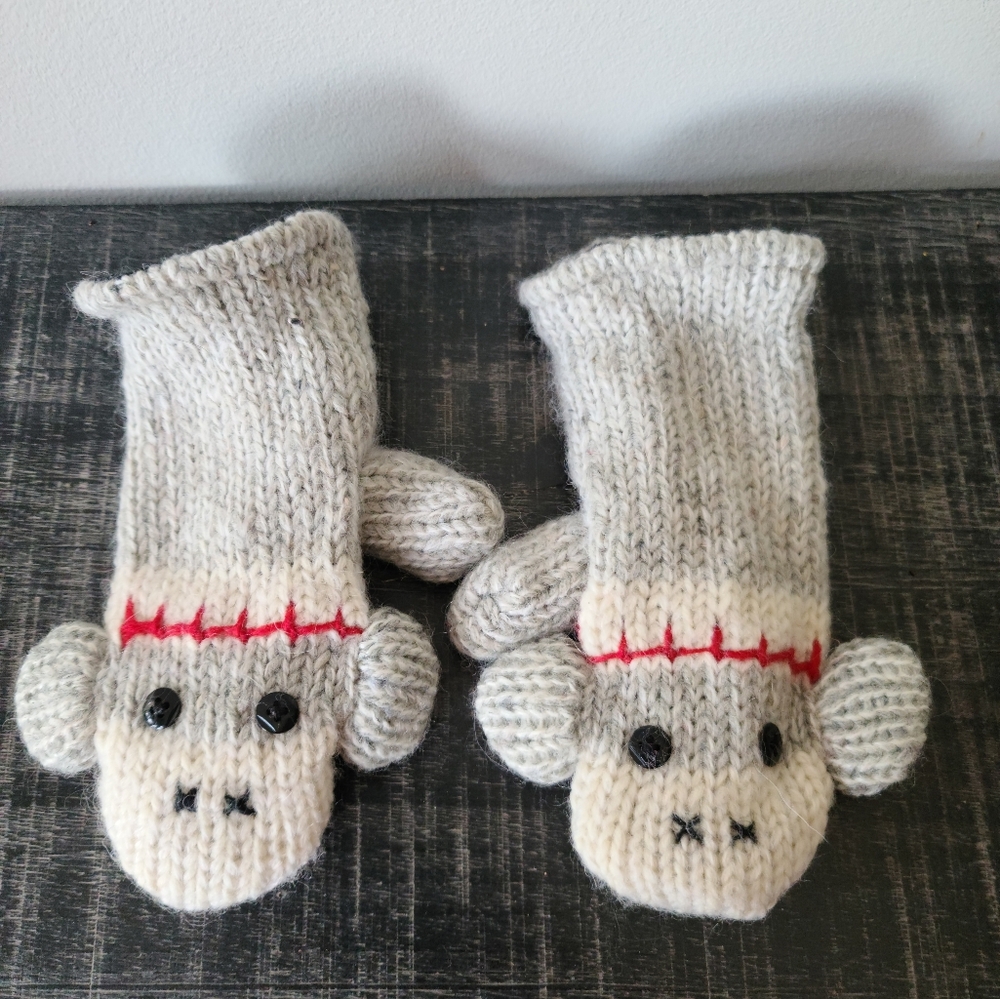 Ark Wool Sock Monkey Mittens